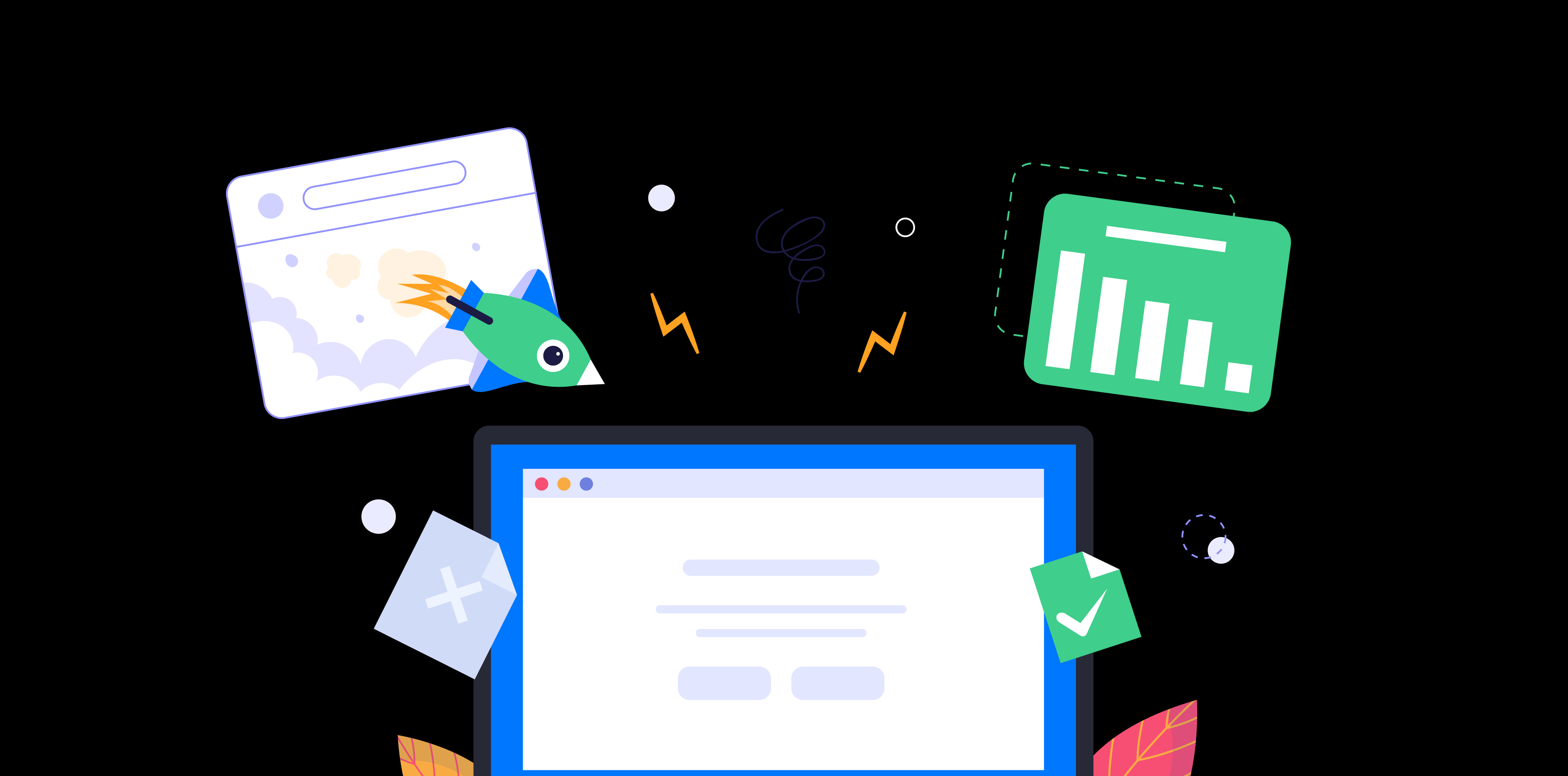 SaaS landing page conversion guide — value prop clarity, CTA friction, and social proof patterns illustrated in pink and dark tones.