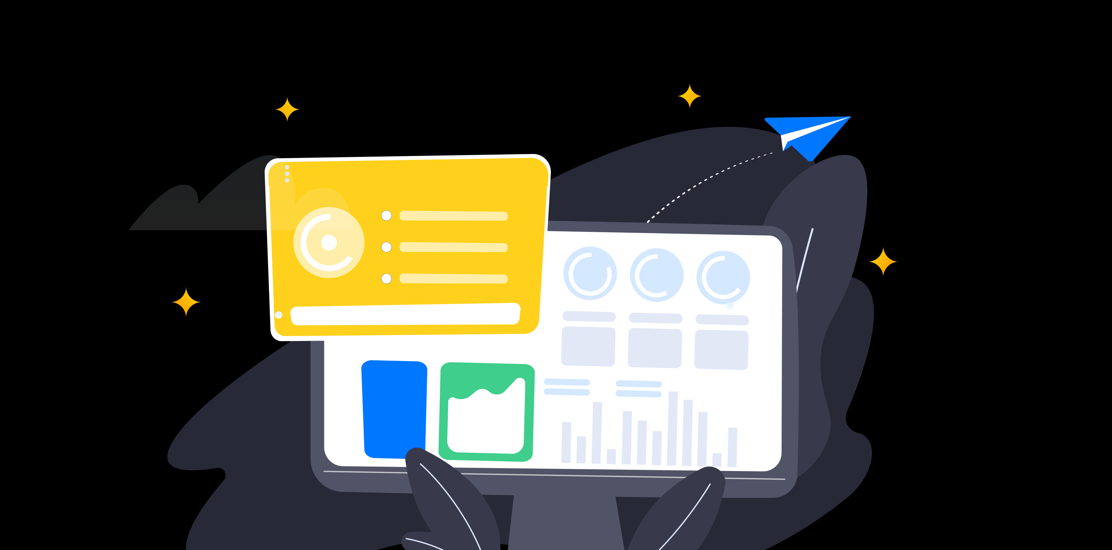 SaaS product roadmap prioritization guide — feature scoring, decision frameworks, and sprint planning illustrated in warm orange and dark tones.