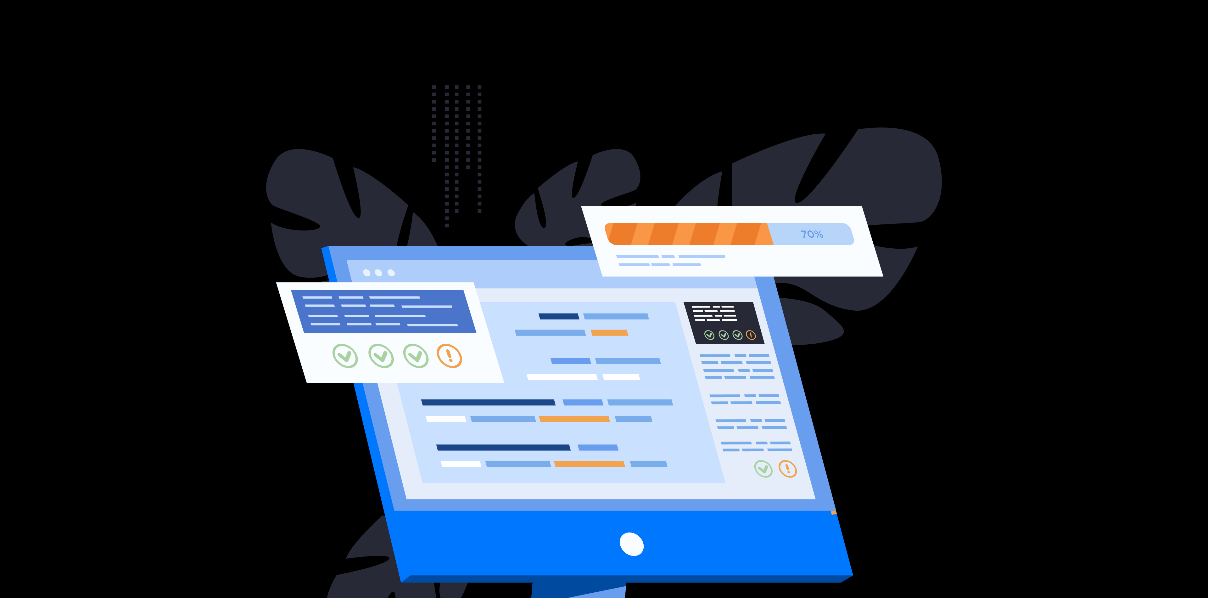 SaaS UX design principles for reducing churn and improving activation — user flow, onboarding, and retention stages illustrated in pink and dark tones.