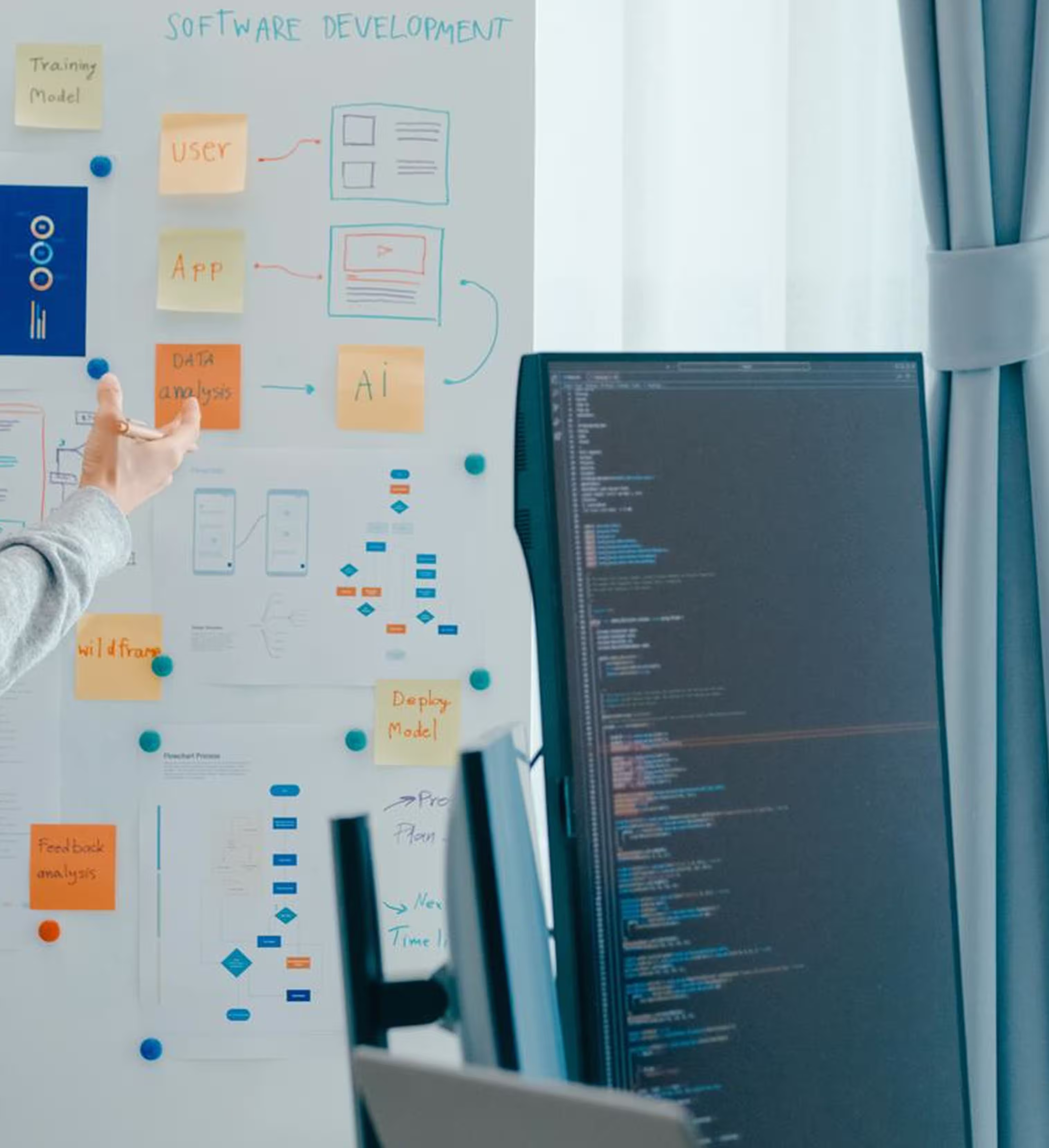 Development workspace visual representing scalable SaaS engineering